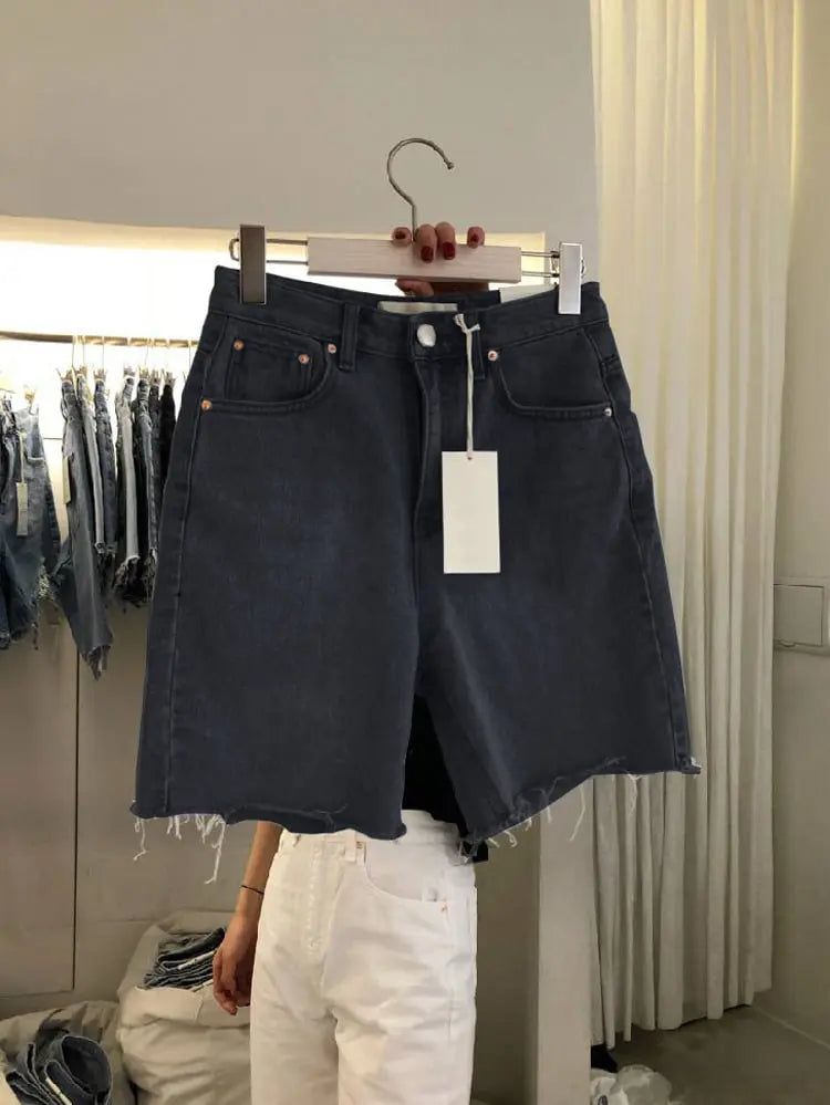Loose Casual Women's Five-Point Denim Shorts Divine Frequency