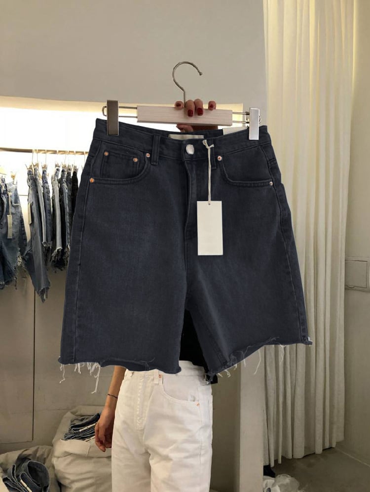 Loose Casual Women's Five-Point Denim Shorts Divine Frequency