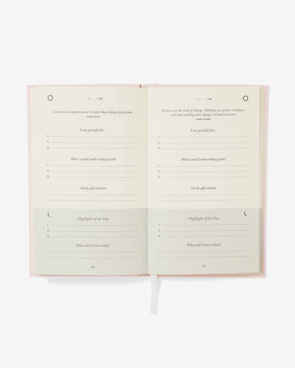 The Five Minute Journal - Blush Pink Intelligent Change