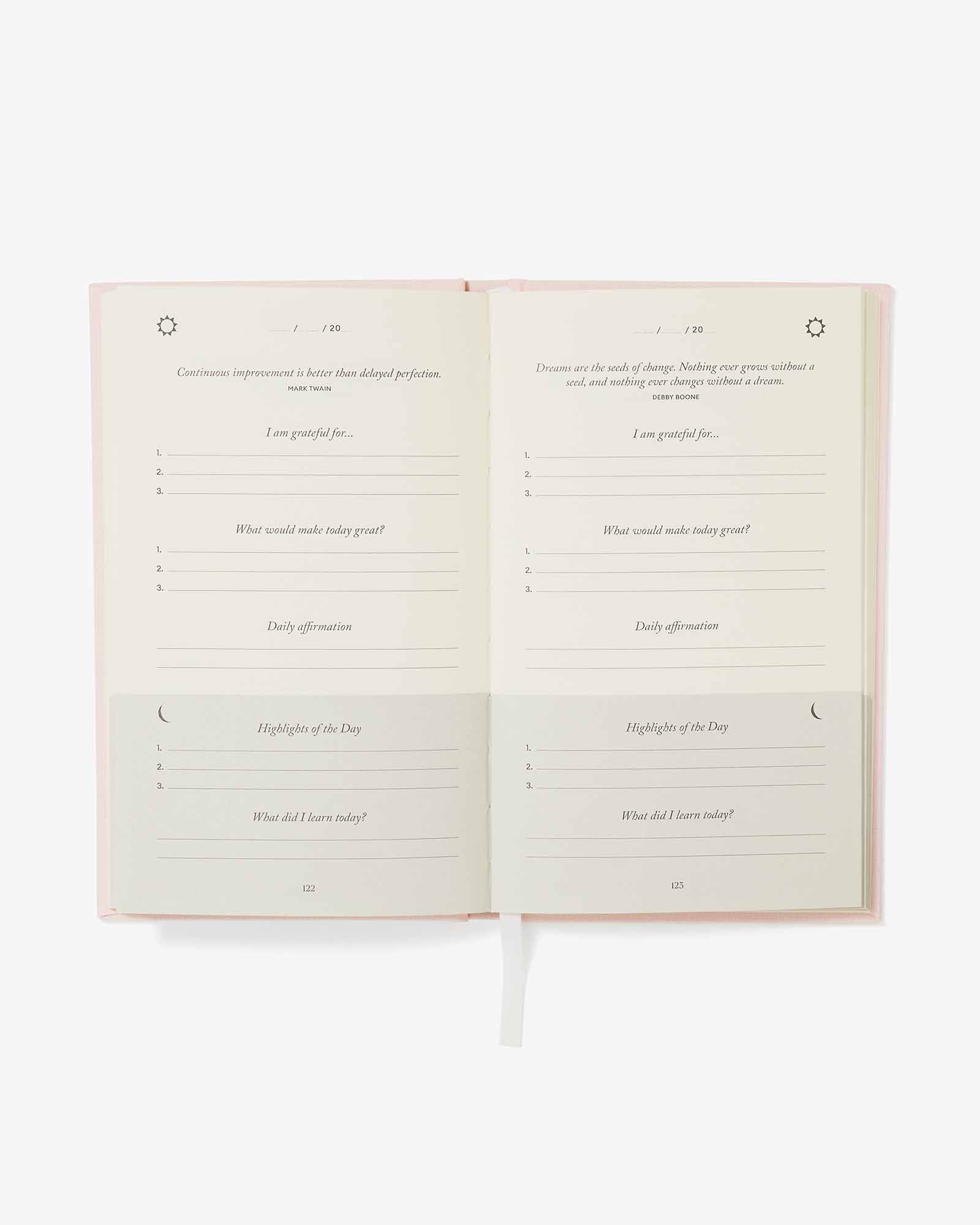 The Five Minute Journal - Blush Pink Intelligent Change