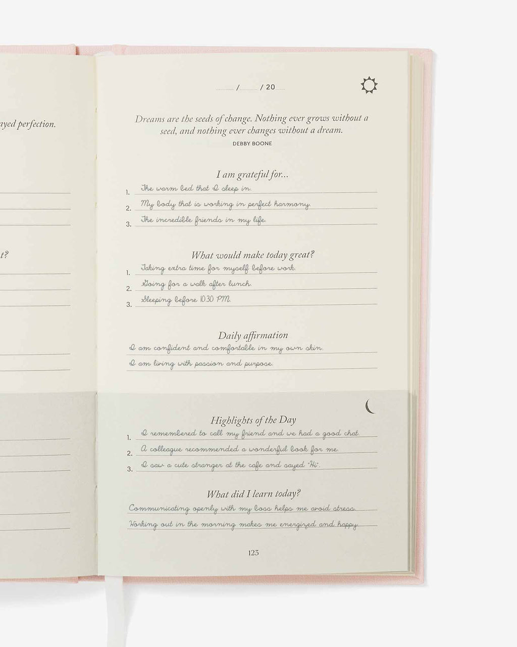 The Five Minute Journal - Blush Pink Intelligent Change