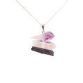 STONEAGE Natural Stone Healing Pendants for Women Men - Spiritual Raw Crystal Necklaces - Amethyst Citrine Quartz Rose Quartz Black Tourmaline Kyanite Selenite Stones (Luck) Divine Frequency