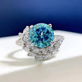 S925 Silver Round Rhinestone Engagement Ring Divine Frequency
