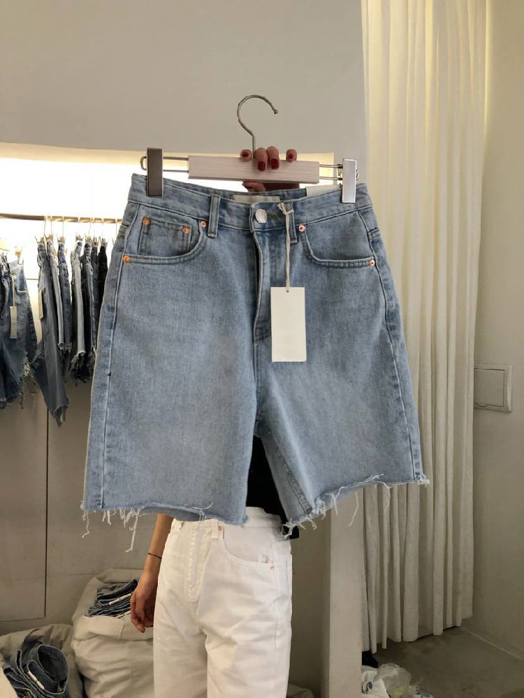 Loose Casual Women's Five-Point Denim Shorts Divine Frequency